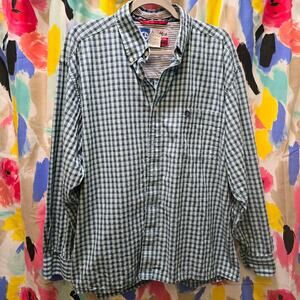 Wrangler George Strait Cowboy Collection blue plaid long sleeve button-down XL